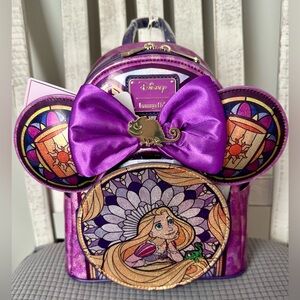 Loungefly Disney Stained Glass: Rapunzel Mini-Backpack & Ears, Amazon Exclusive